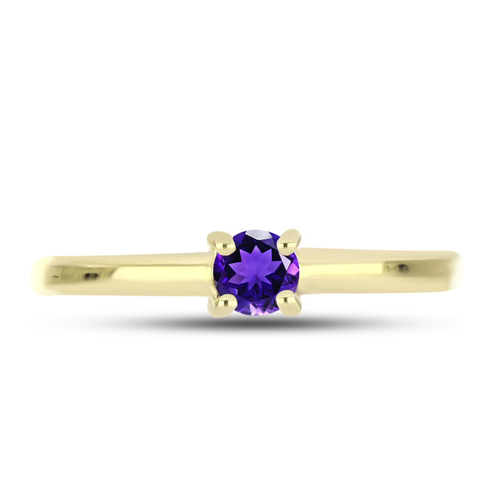 Anillo de Plata Bañada en Oro con Amatista de Marruecos 1 