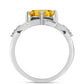 Anillo de Plata con Citrino de los Montes Urales y Topacio Blanco