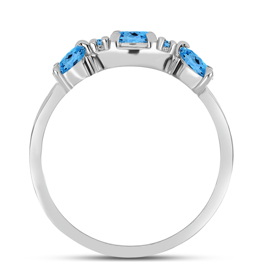 Anillo de Plata con Topacio Azul Suizo 2 
