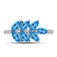 Anillo de Plata con Topacio Azul Suizo y Topacio Blanco