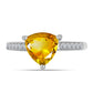 Anillo de Plata con Citrino de los Montes Urales y Topacio Blanco