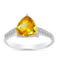 Anillo de Plata con Citrino de los Montes Urales y Topacio Blanco