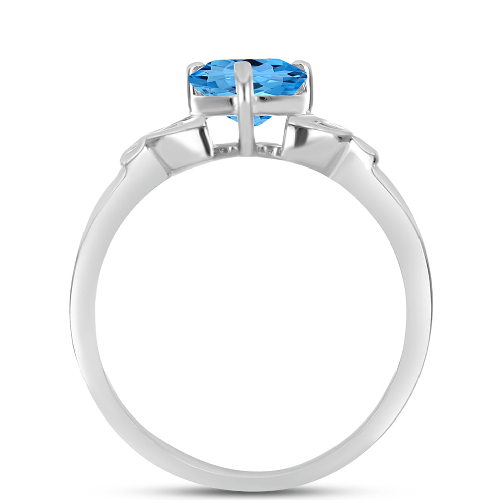 Anillo de Plata con Topacio Azul Suizo 2 