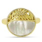 Anillo de Plata Bañada en Oro con Madreperla