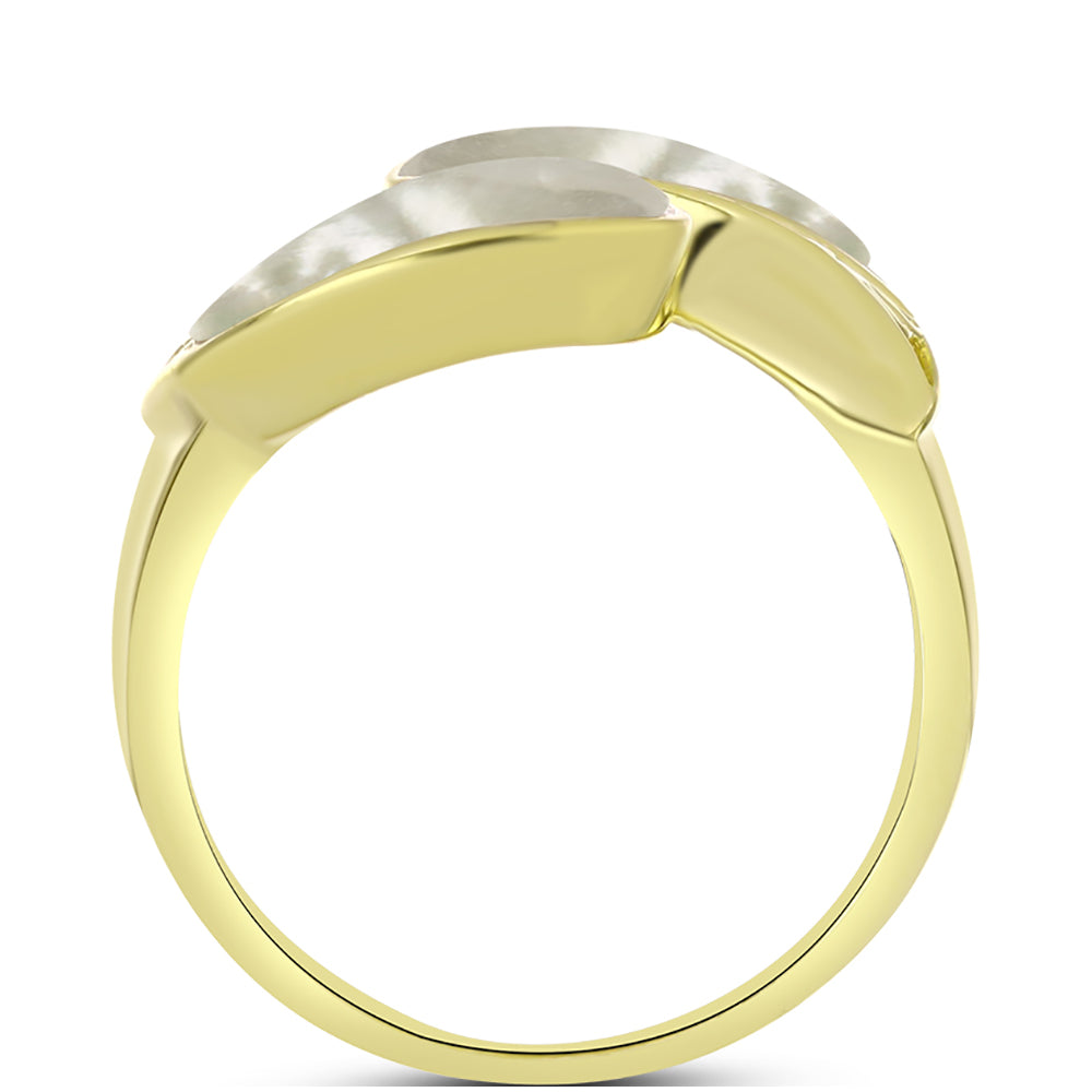 Anillo de Plata Bañada en Oro con Madreperla