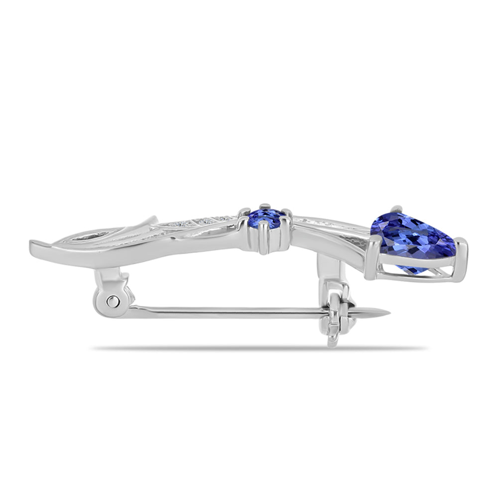 Broche de Plata con Tanzanita AAA