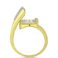 Anillo de Plata Bañada en Oro con Madreperla y Topacio Blanco