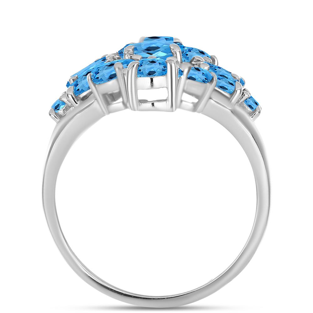 Anillo de Plata con Topacio Azul Suizo 2 