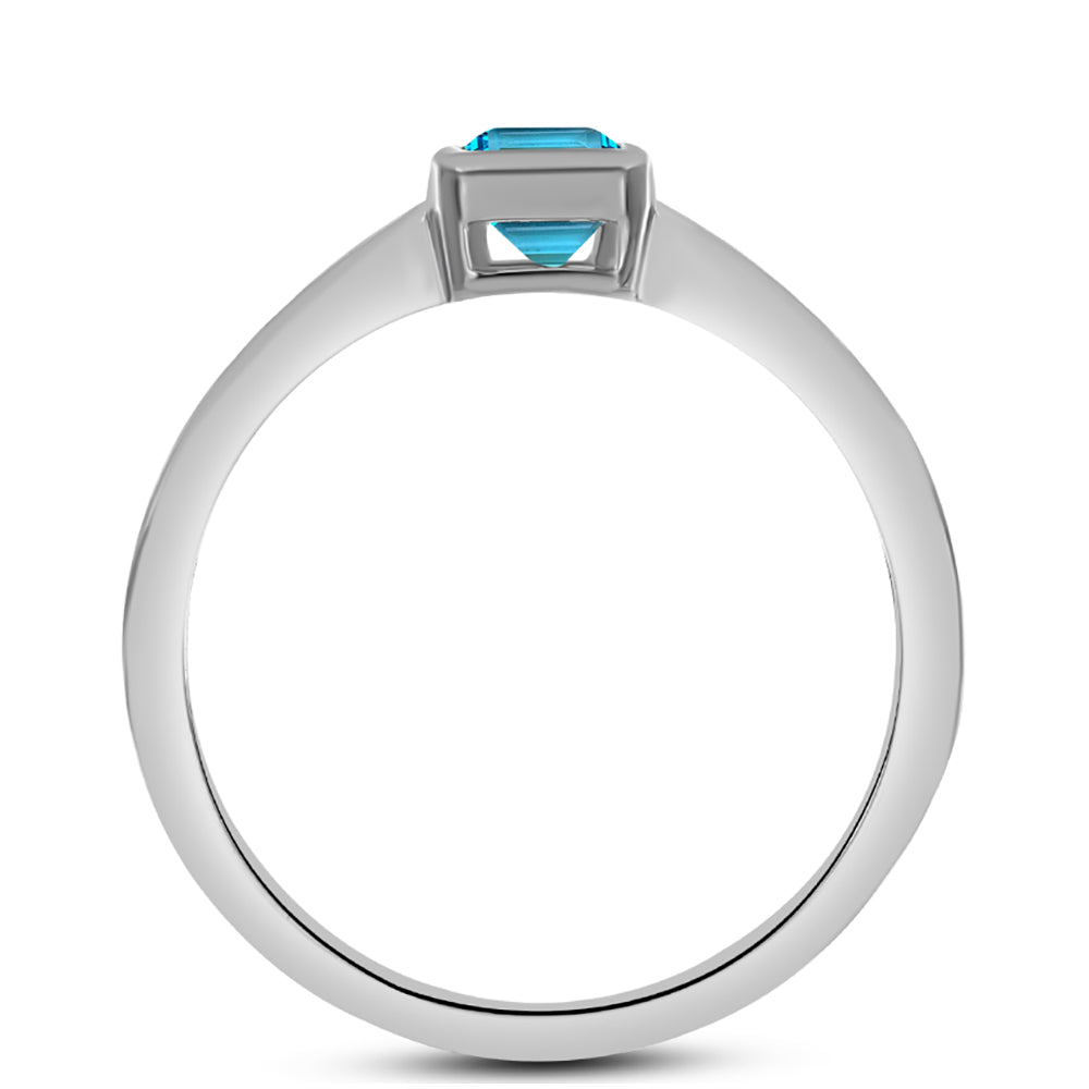 Anillo de Plata con Topacio Azul Suizo 2 
