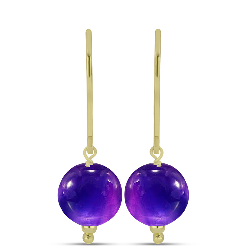 Conjunto de Plata Bañada en Oro con Amatista de Marruecos ( Pendientes +Colgante )