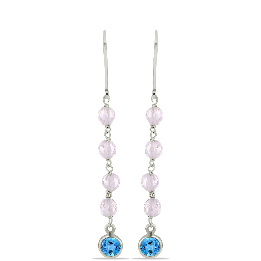 Pendientes de Plata con Topacio Azul Suizo