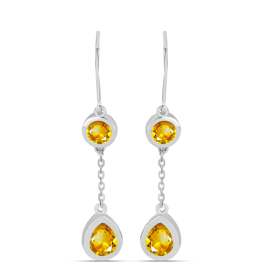 Pendientes de Plata con Citrino de los Montes Urales