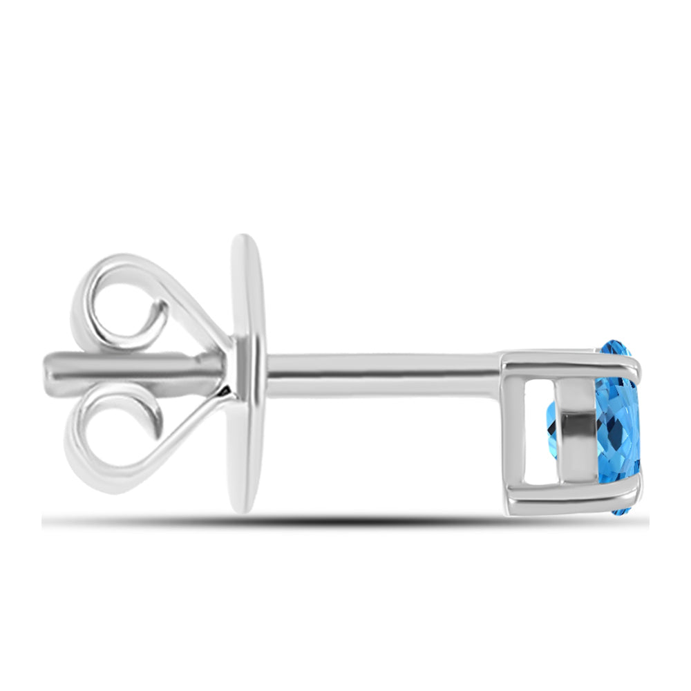 Pendientes de Plata con Topacio Azul Suizo 2 