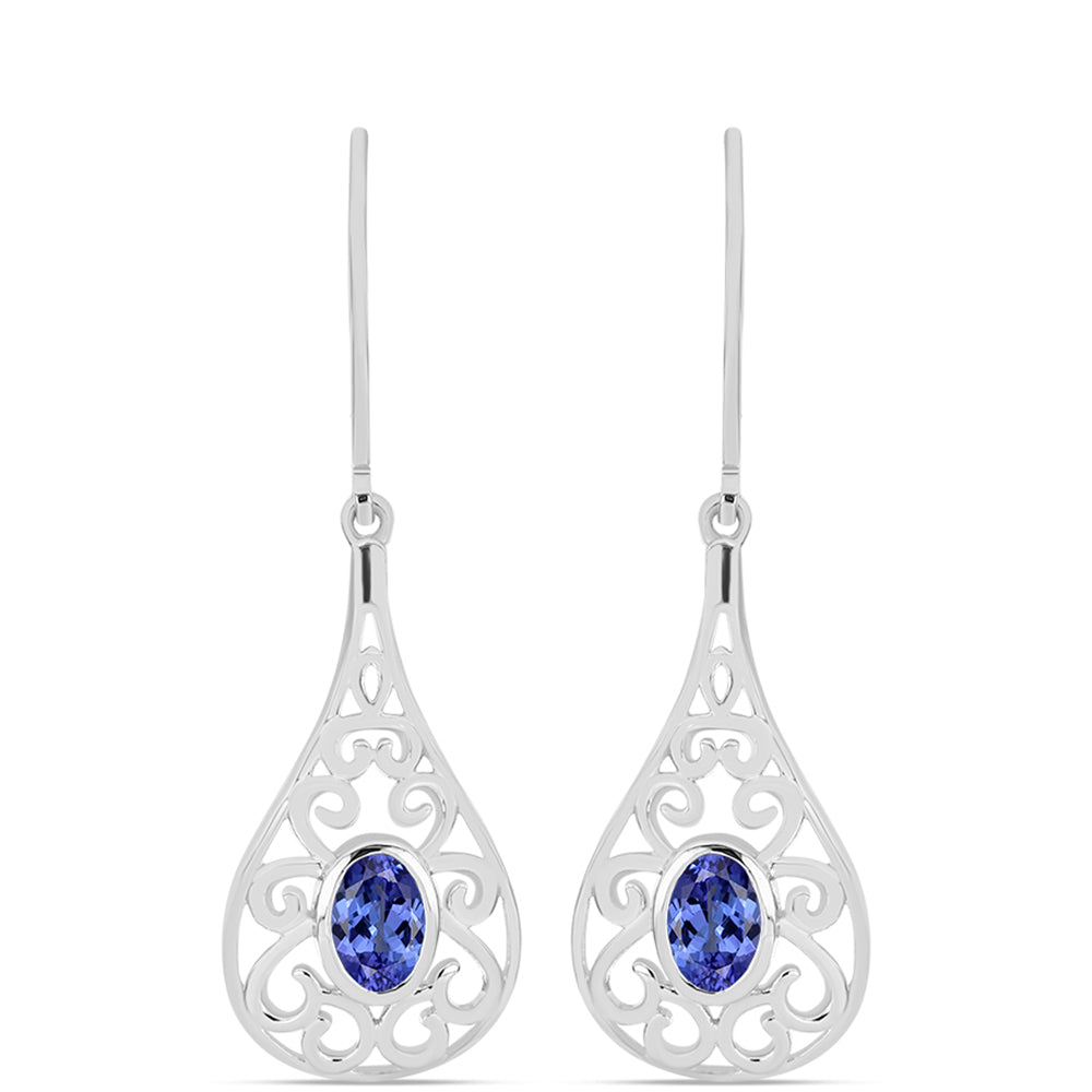 Pendientes de Plata con Tanzanita AAA 1 