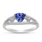 Anillo de Plata con Tanzanita AAA y Topacio Blanco
