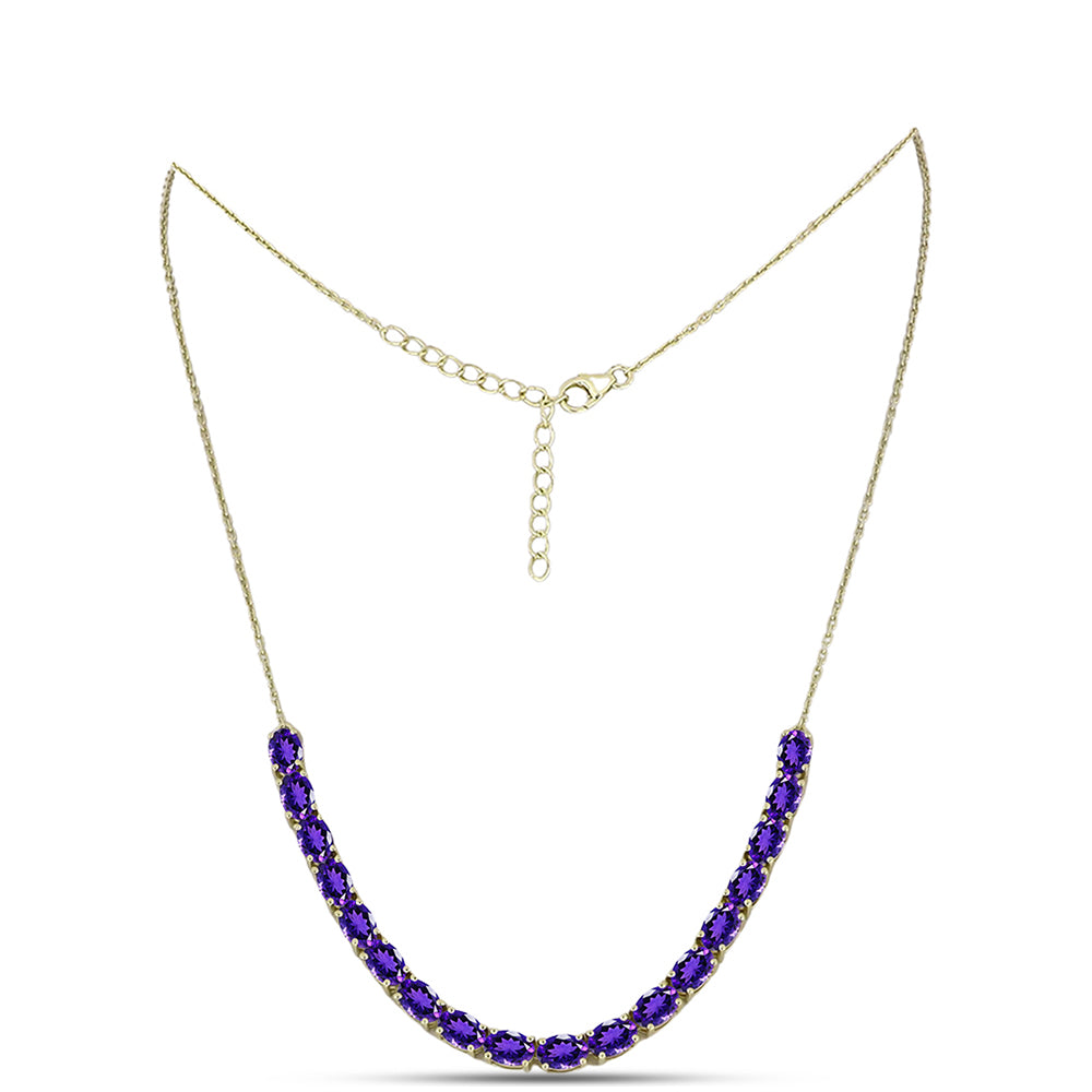 Collar de Plata Bañada en Oro con Amatista de Marruecos 1 