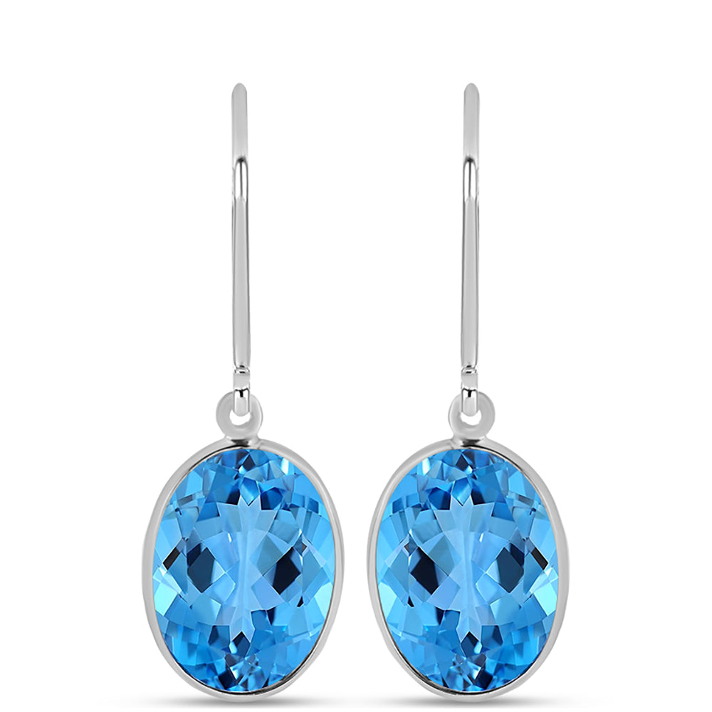 Pendientes de Plata con Topacio Azul Suizo
