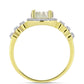 Anillo de Plata Bañada en Oro con Madreperla y Topacio Blanco