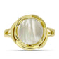 Anillo de Plata Bañada en Oro con Madreperla