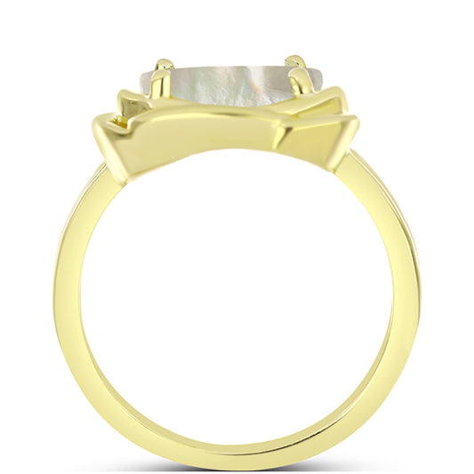 Anillo de Plata Bañada en Oro con Madreperla