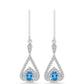Pendientes de Plata con Topacio Azul Suizo y Topacio Blanco