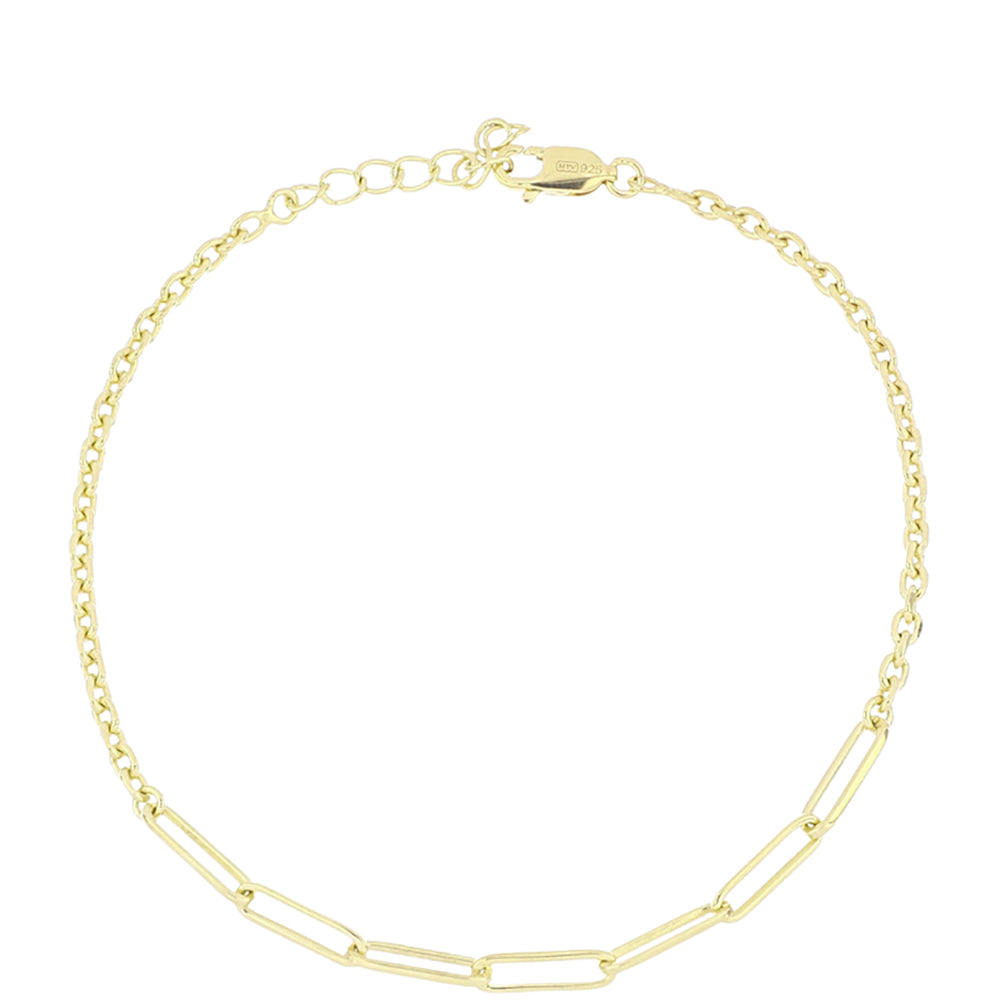 Conjunto de Plata Bañada en Oro ( Collar +Pulsera )