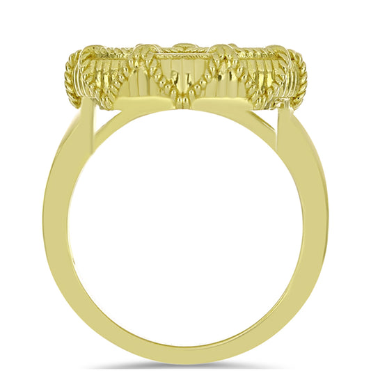 Anillo de Plata Bañada en Oro con Madreperla