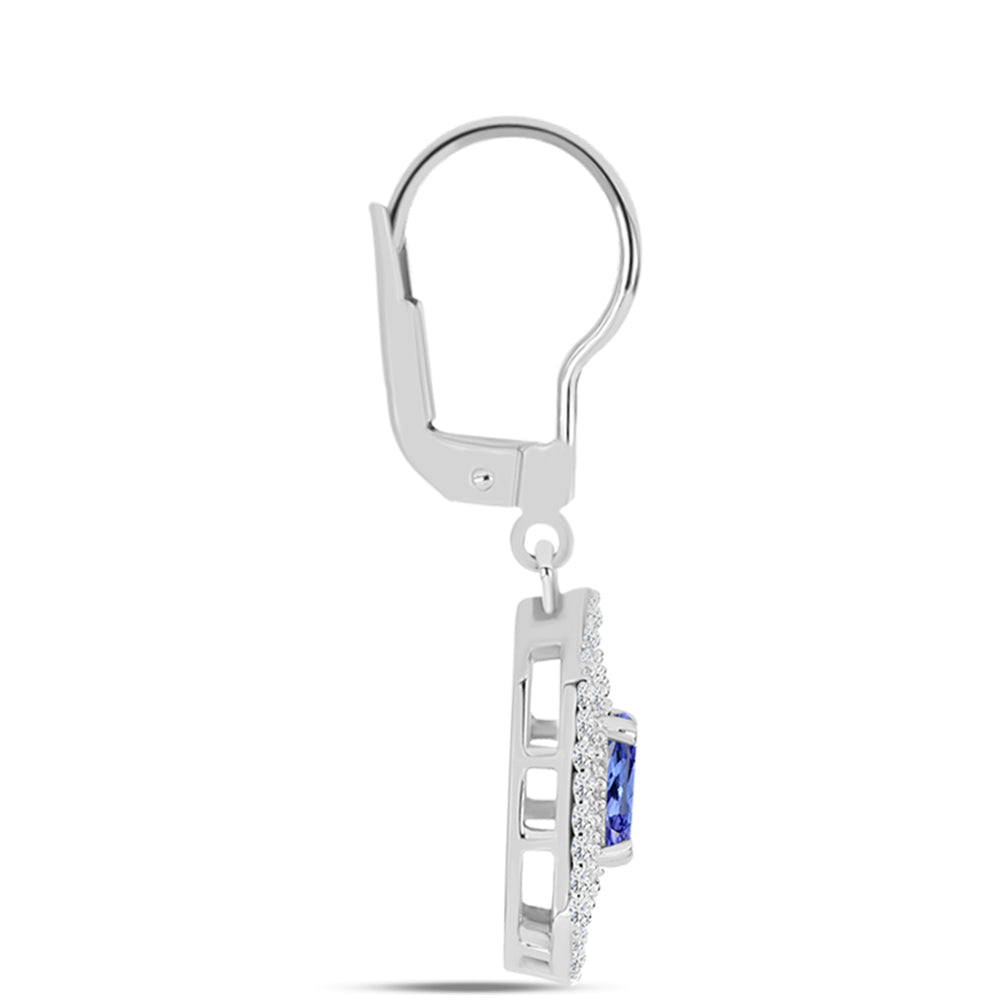 Pendientes de Plata con Tanzanita AAA y Topacio Blanco 2 