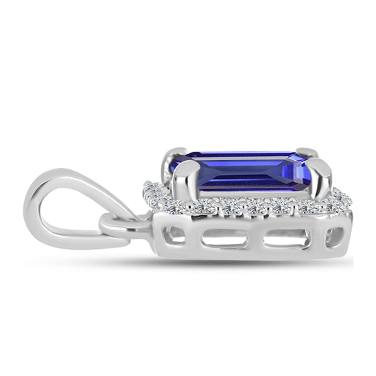 Colgante de Plata con Tanzanita AAA y Topacio Blanco