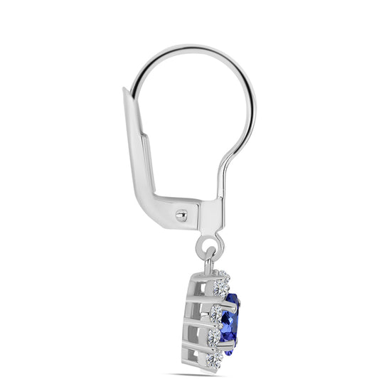 Pendientes de Plata con Tanzanita AAA y Topacio Blanco