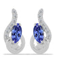 Pendientes de Plata con Tanzanita AAA y Topacio Blanco