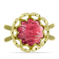 Anillo de Plata Bañada en Oro con Thulita