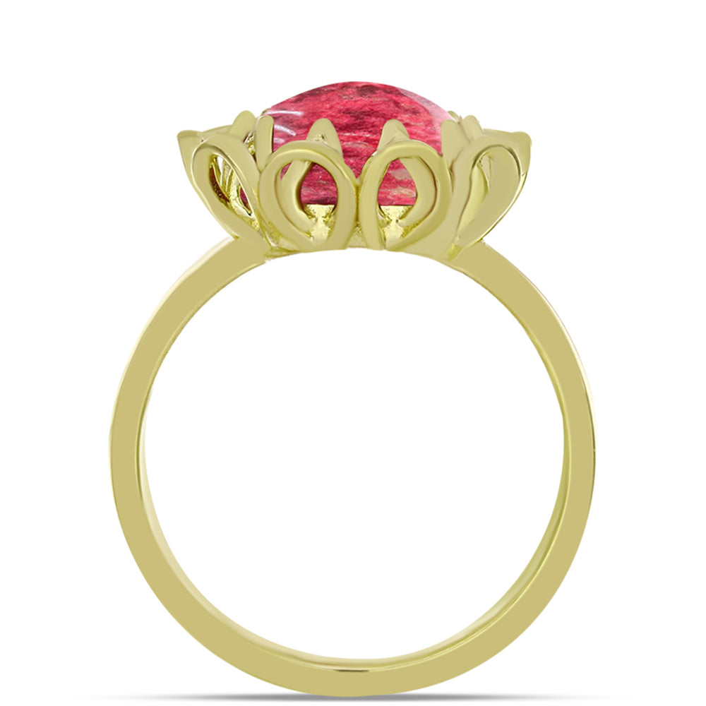 Anillo de Plata Bañada en Oro con Thulita 2 