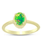 Anillo de Plata Bañada en Oro con Ópalo Verde Etíope de Lega Dembi