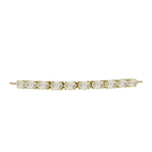 Pulsera de Plata Bañada en Oro con Madreperla