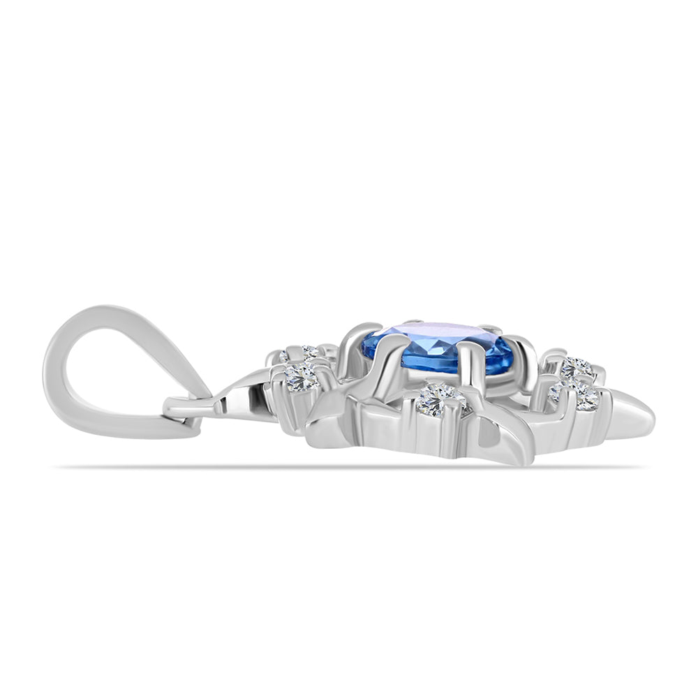 Colgante de Plata con Topacio Azul Suizo y Topacio Blanco 2 