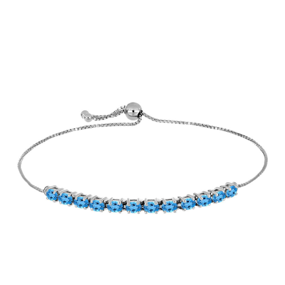 Pulsera de Plata con Topacio Azul Suizo