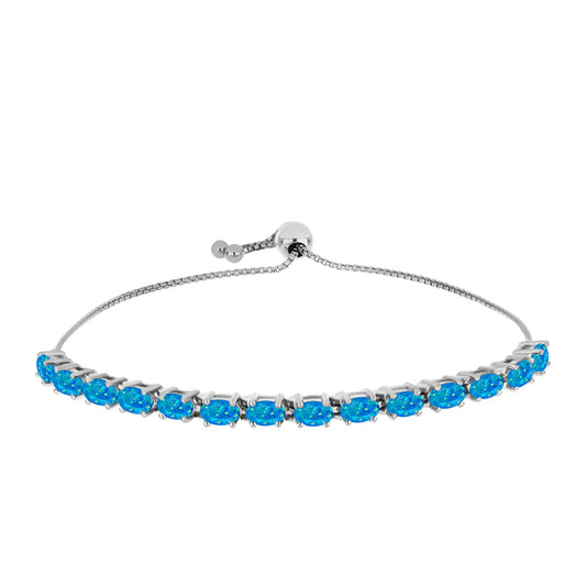 Pulsera de Plata con Ópalo Azul Paraiba de Etiopía
