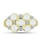 Anillo de Plata Bañada en Oro con Perla de Agua Dulce y Topacio Blanco