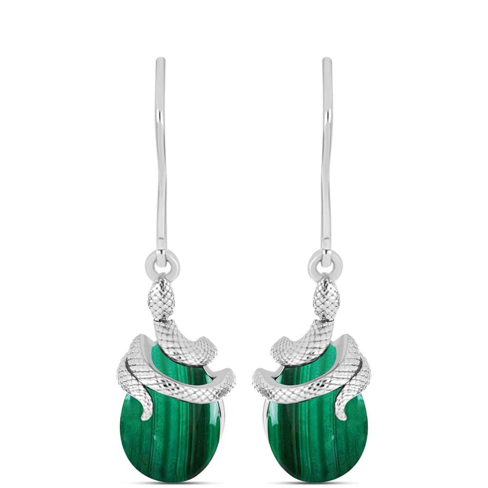 Pendientes de Plata con Malaquita