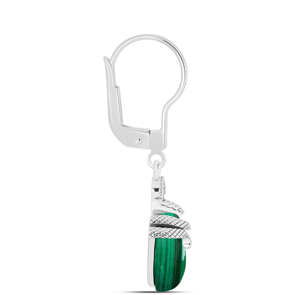 Pendientes de Plata con Malaquita 2 