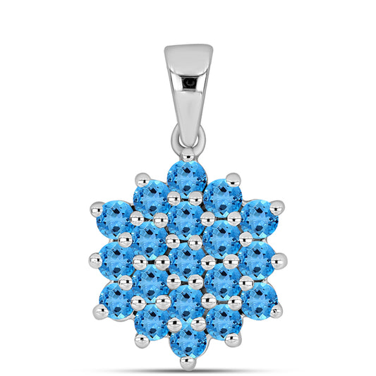 Colgante de Plata con Topacio Azul Suizo