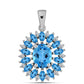 Colgante de Plata con Topacio Azul Suizo y Topacio Blanco