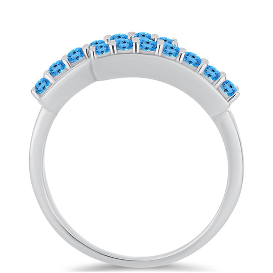 Anillo de Plata con Topacio Azul Suizo