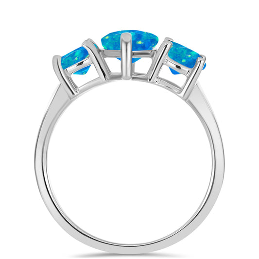 Anillo de Plata con Ópalo Azul Paraiba de Etiopía