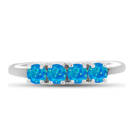Anillo de Plata con Ópalo Azul Paraiba de Etiopía