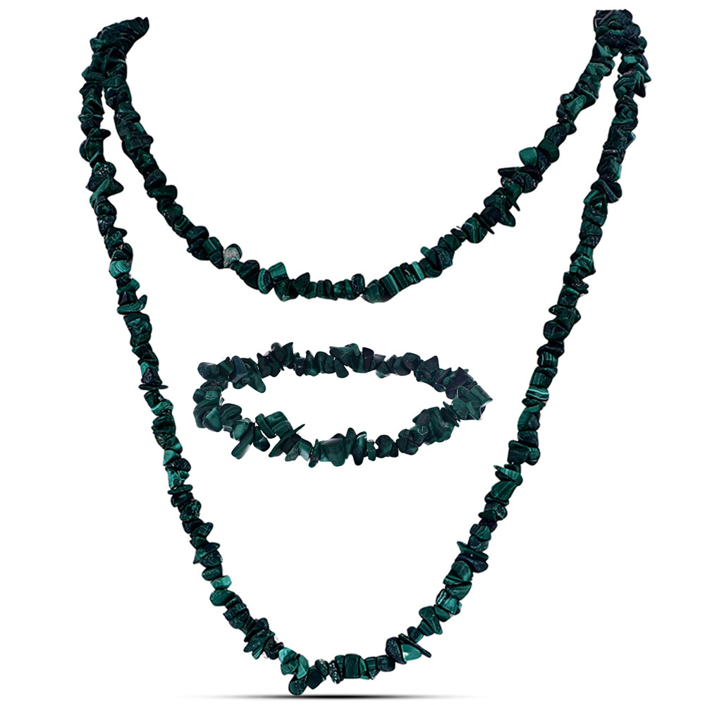Conjunto Pepita con Malaquita ( Collar +Pulsera )