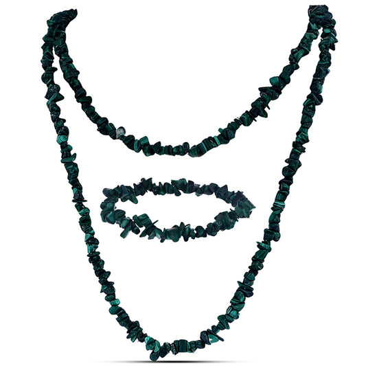 Conjunto Pepita con Malaquita ( Collar +Pulsera )