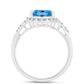 Anillo de Plata con Topacio Azul Suizo y Topacio Blanco