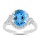 Anillo de Plata con Topacio Azul Suizo y Topacio Blanco